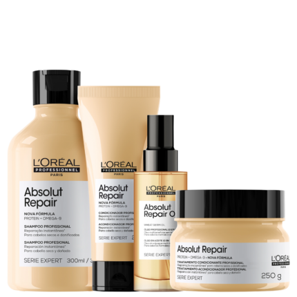 Kit L'Oréal Professionnel Serie Expert Absolut Repair Omega-9 + Protein Quarteto (4 Produtos)